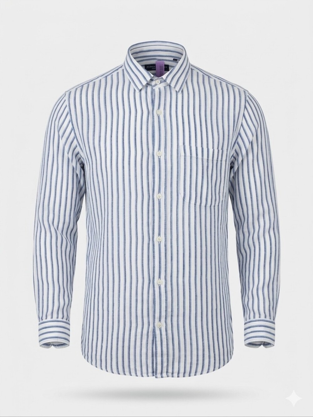 Banana Republic White Blue Stripe Linen Button Front Shirt Medium